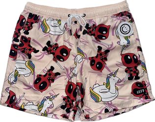Marvel Deadpool Neff Unicorn Swim Shorts Mens Large & XL New