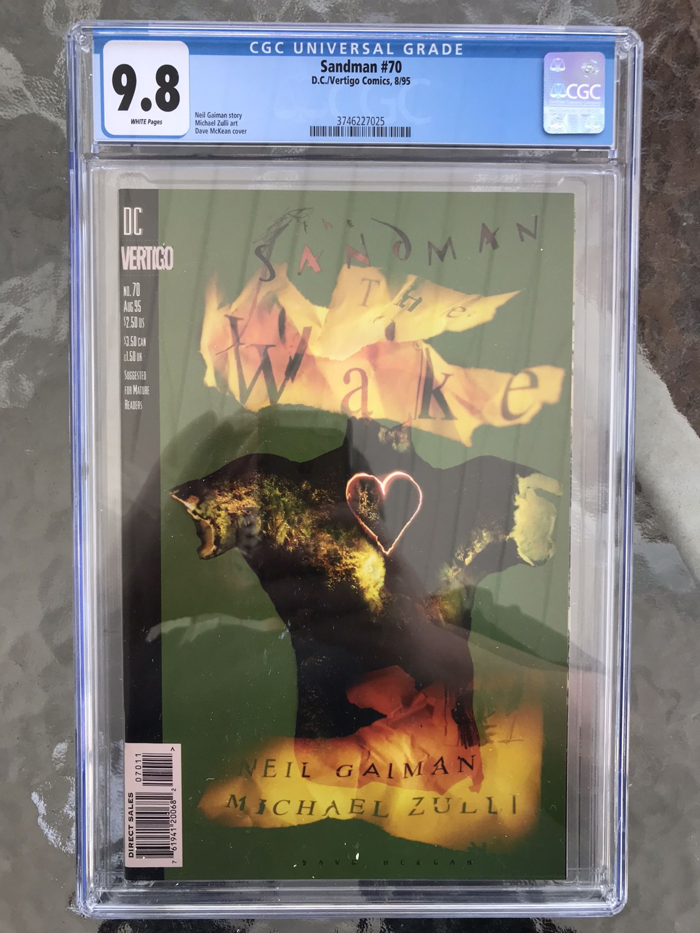 Sandman #70 (1995) CGC 9.8 — White Pages; Dave McKean Cover; Neil Gaiman