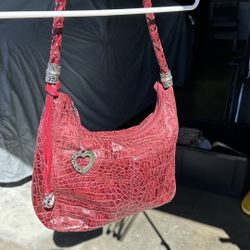 Red, Leather, Brighton, Shoulder, Bag, Purse, Handbag