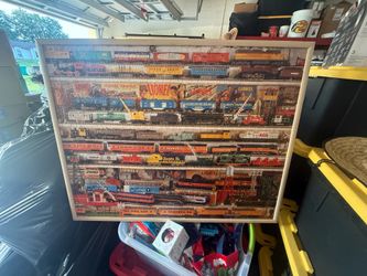 completed lionel trains jigsaw puzzle(framed)