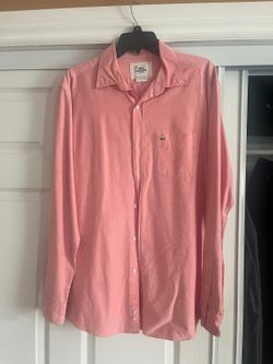 Men's Lacoste Pink/Salmon Long-Sleeve Button-Down