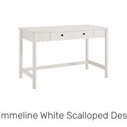 Emmeline White Scalloped Desk