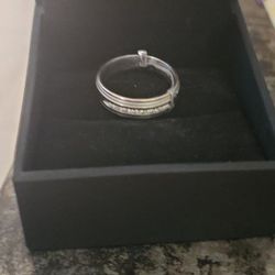 MENS WHITE GOLD   WITH REAL DIAMONDS 14k  SIZE 10 WEDDING  RING