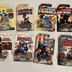 Hot Wheels Captain America 75th Anniversary complete set of 8