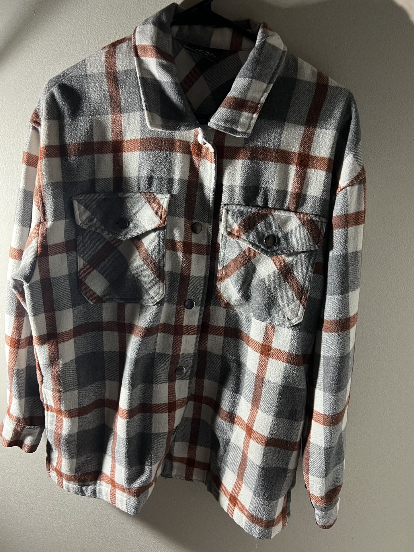 HFX Plaid Flannel Shacket / Shirt Jacket - Small