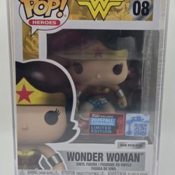 Funko Pop! Mystery DC Wonder Woman Metallic #08 LE 500 NYCC 2025 Shared Sticker