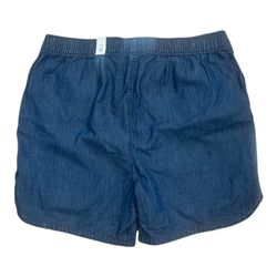 Girls Chambray Pull On Shorts - Blue