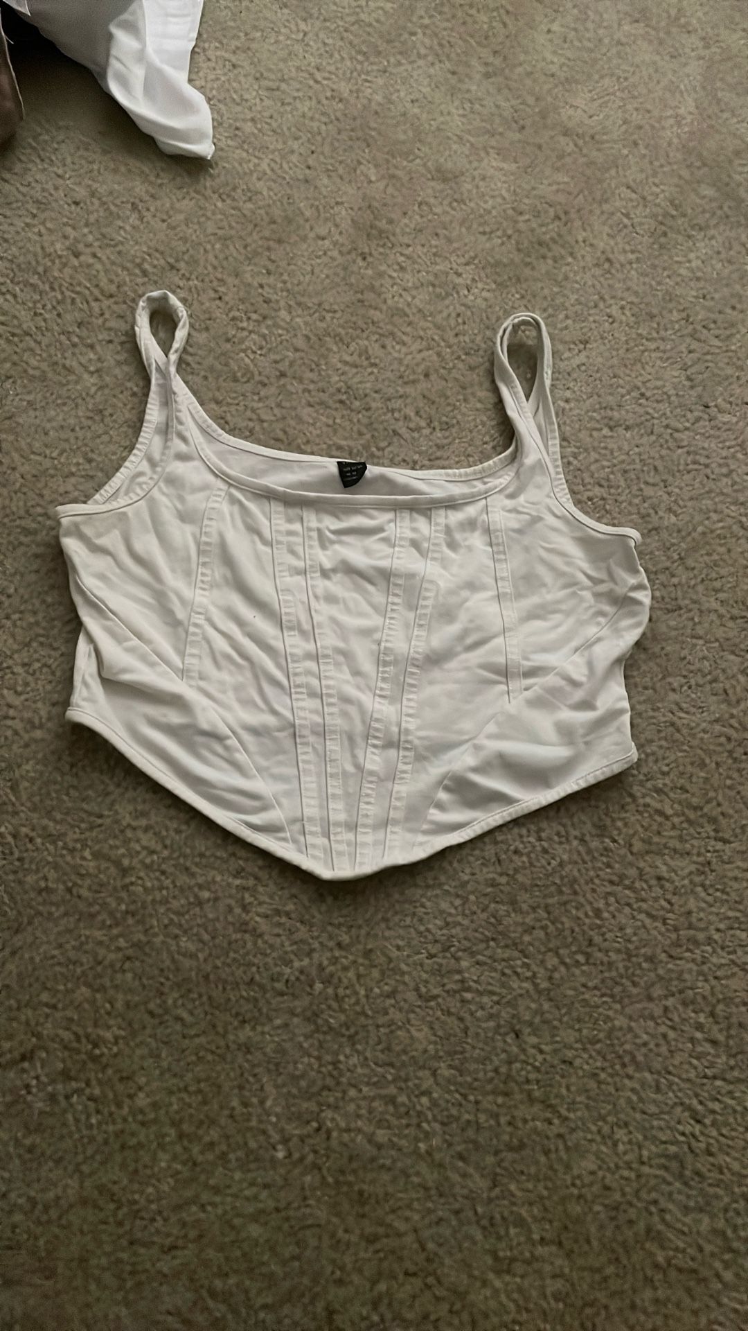 White Corset Type Crop Top