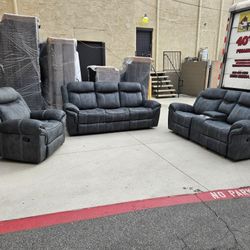 Brand New 3 Pcs Sofa, Love Seat & Chairs Recliners $1299