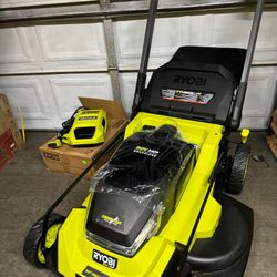 Riobi 80V HP Brushless Battery Cordless Electric 30 in. Multi-Blade Lawn Mower with Battery and Charger
