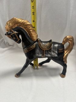 Black & Gold Decorative Horse Figurine / Decanter