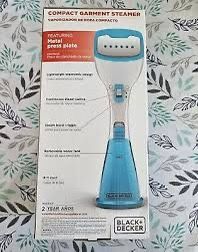 BLACK + DECKER HGS100T Compact Garment Steamer, Blue - Sealed