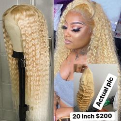100% Human Hair #613 20 Inch Lacefront Wig