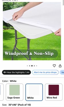 White Fitted Tablecloths 30x96 Pack of 10