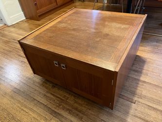 Vintage Midcentury Modern Danish Teak 2-Door Square Coffee/End Table