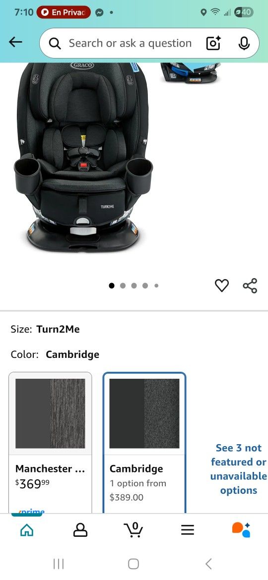 New GRACO 360*CARSEAT PRICE ALREADY REDUCED