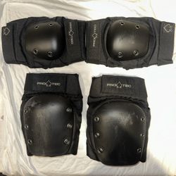 PROTEC STREET KNEE & ELBOW OPEN BACK SKATE PAD SET Size Small