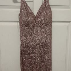 Junior’s Sequined Low Back Dress