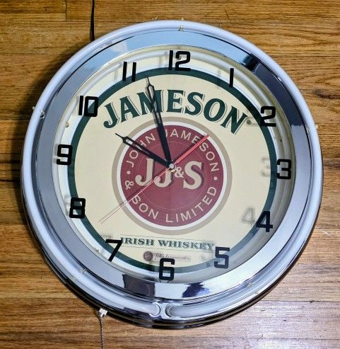 Jameson Irish Whiskey Neon Wall Clock 