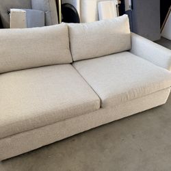 Crate & Barrel Modern 2-Seater Sofa / Loveseat – Light Beige Fabric