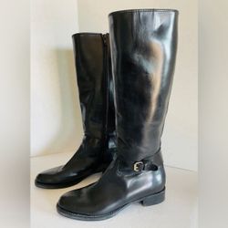 Luca Grossi Fatte a Mano, Knee Height Black Boots, Size 36.5 EU/6 US