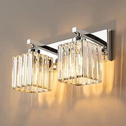 Modern Bathroom Vanity Light 2-Lights Modern Chrome