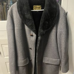 Vintage Cresco Men’s Wool Jacket Gray/Black Size 42L VG 