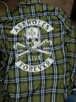 Assholes Live Forever Graphic Flannel Shirt