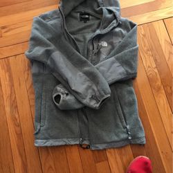 Ladies   Grey NorthFace hoodie Sz L  