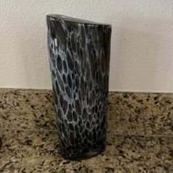 Hand Blown Art Glass Vase - Dk blue