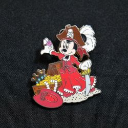 Disney Minnie Mouse Red Dress Pirate Pin