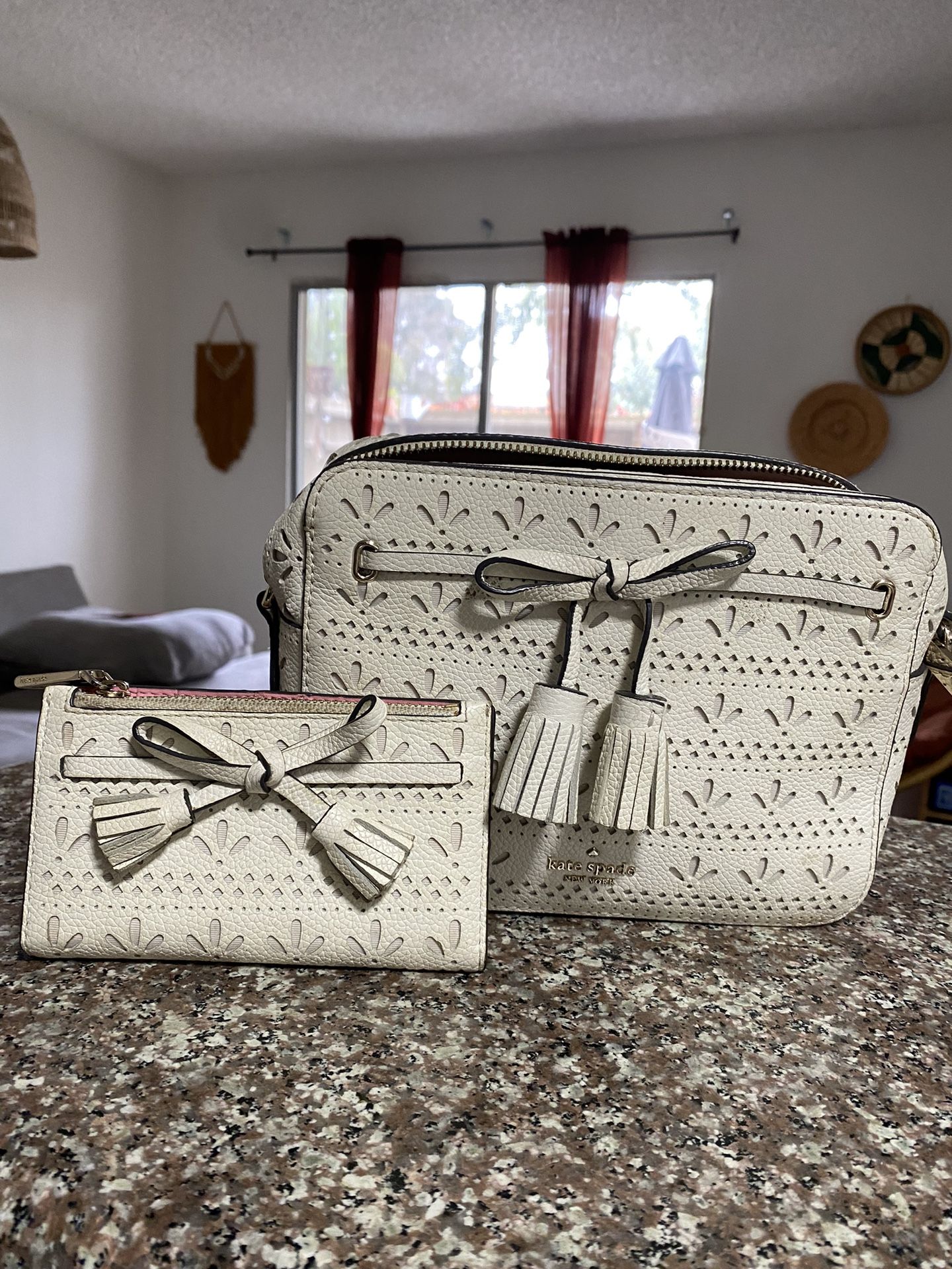 White Kate Spade Purse & Wallet