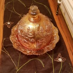 Vintage Glass Dish with Lid