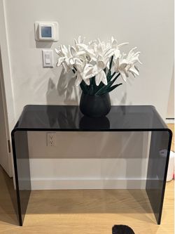 CB2 Peekaboo 38” Smoke Acrylic Console Table