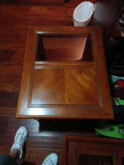 Wooden Glasses Topped Table