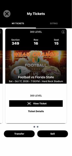 UM vs FSU two tickets