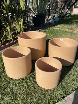 Modern Cylinder Planters-Cylinder Ceramic Pots($160 set of 4 )