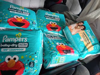 🍼 Sealed Pampers Diaper Bundle – Size 5 (Baby Dry + Swaddlers