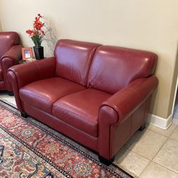 Italian Leather Sofa, Loveseat and Chair