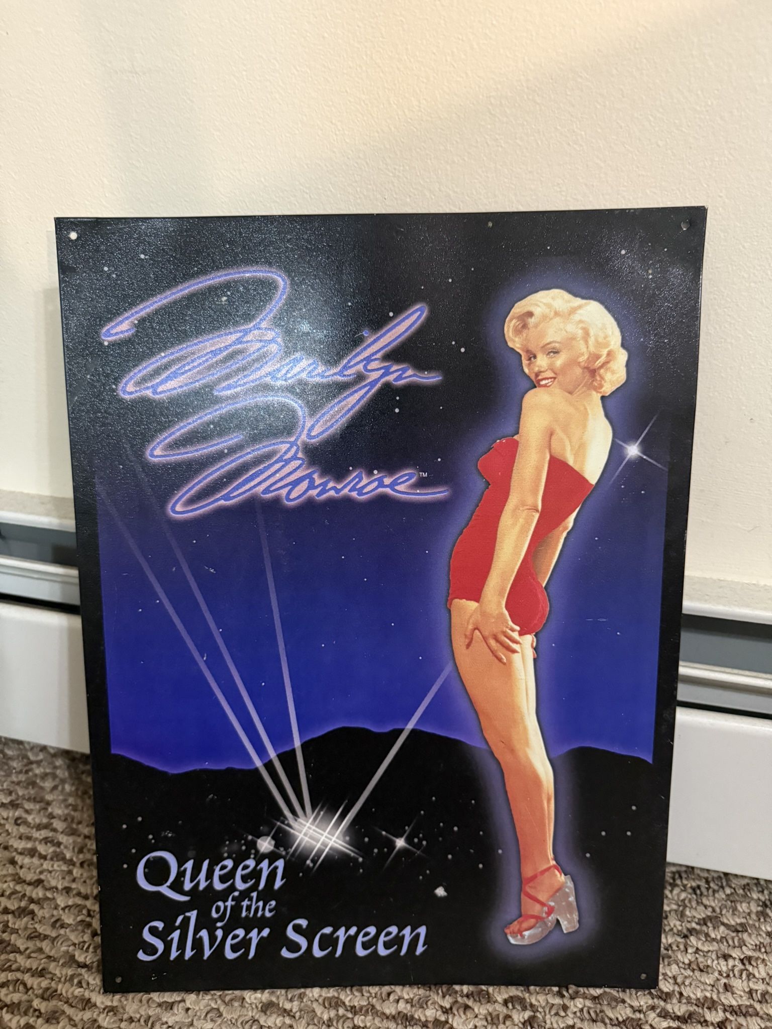 Metal Sign Movie Legend Marilyn Monroe Queen of the Silver Screen