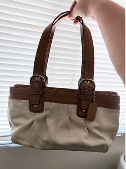 Coach Pleated Leather Tote Shoulder Bag