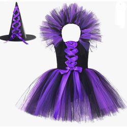 Halloween Purple Witch Dress Girls 