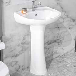 White Pedestal Sink