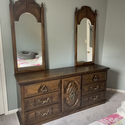 Antique Dresser Mirror Combo
