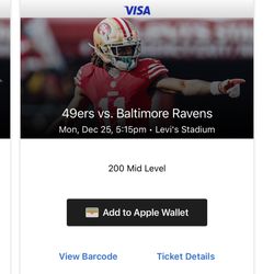 Baltimore Ravens At San Francisco 49ers Levis Stadium