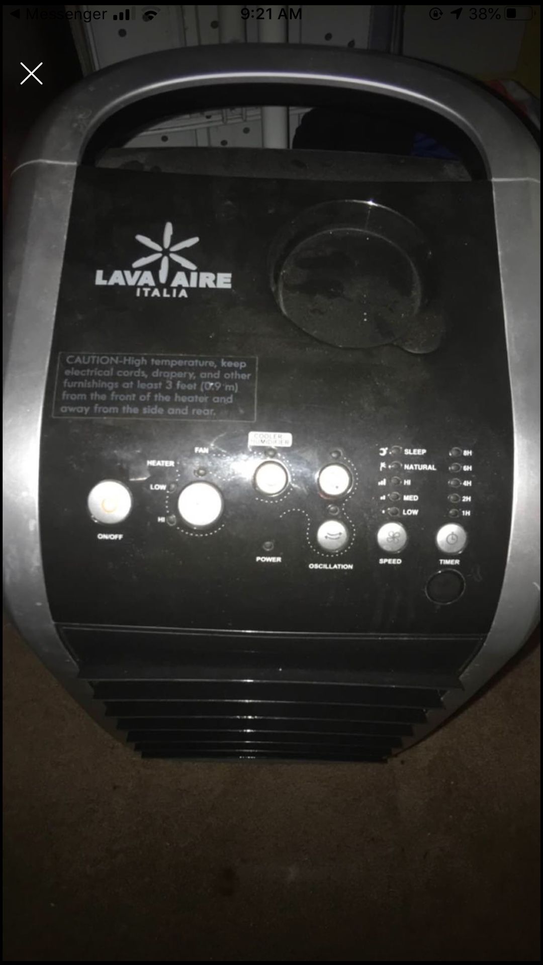 Lava aire heater/AC fan