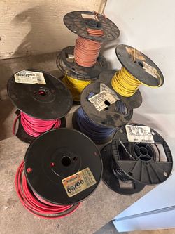 7 Partial Spools 12 AWG Stranded THHN/THWN Copper Wire – Red, Black, Blue, Yellow, Brown