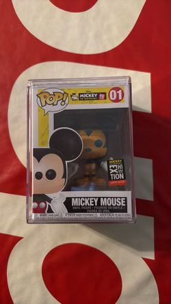 Funko Pop Disney 01 Mickey 90th Orange Teal Funko Shop LE Excl 2018 W/ Protector