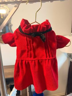 SMALL - Red Corduroy Dog Dress for Small Dogs Girl Set Dog Winter Dress Puppy Clothes