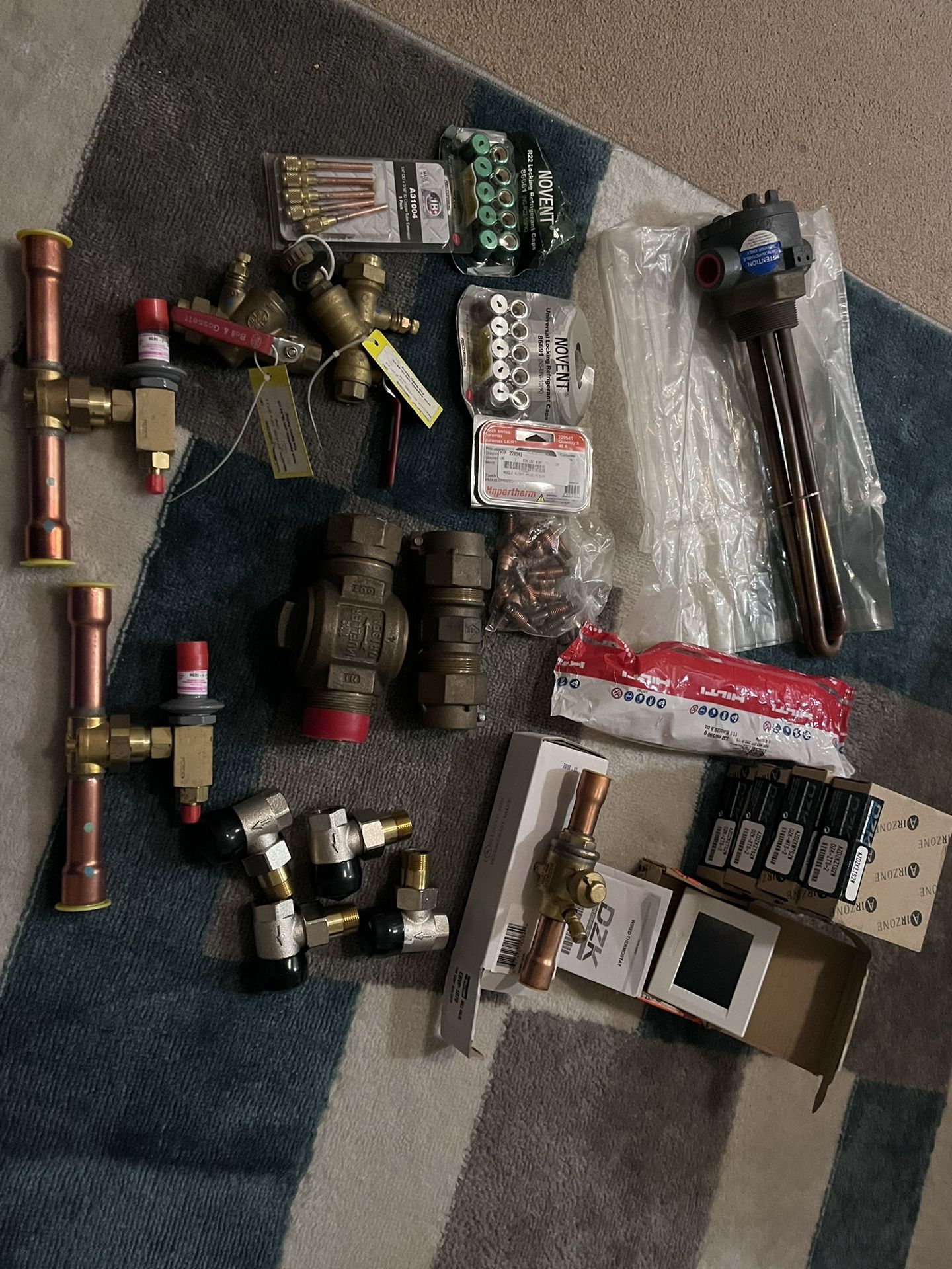 HVAC Daikin Valve, Pipe, Tool, Caps, Wire, Thermostat Controller Lot